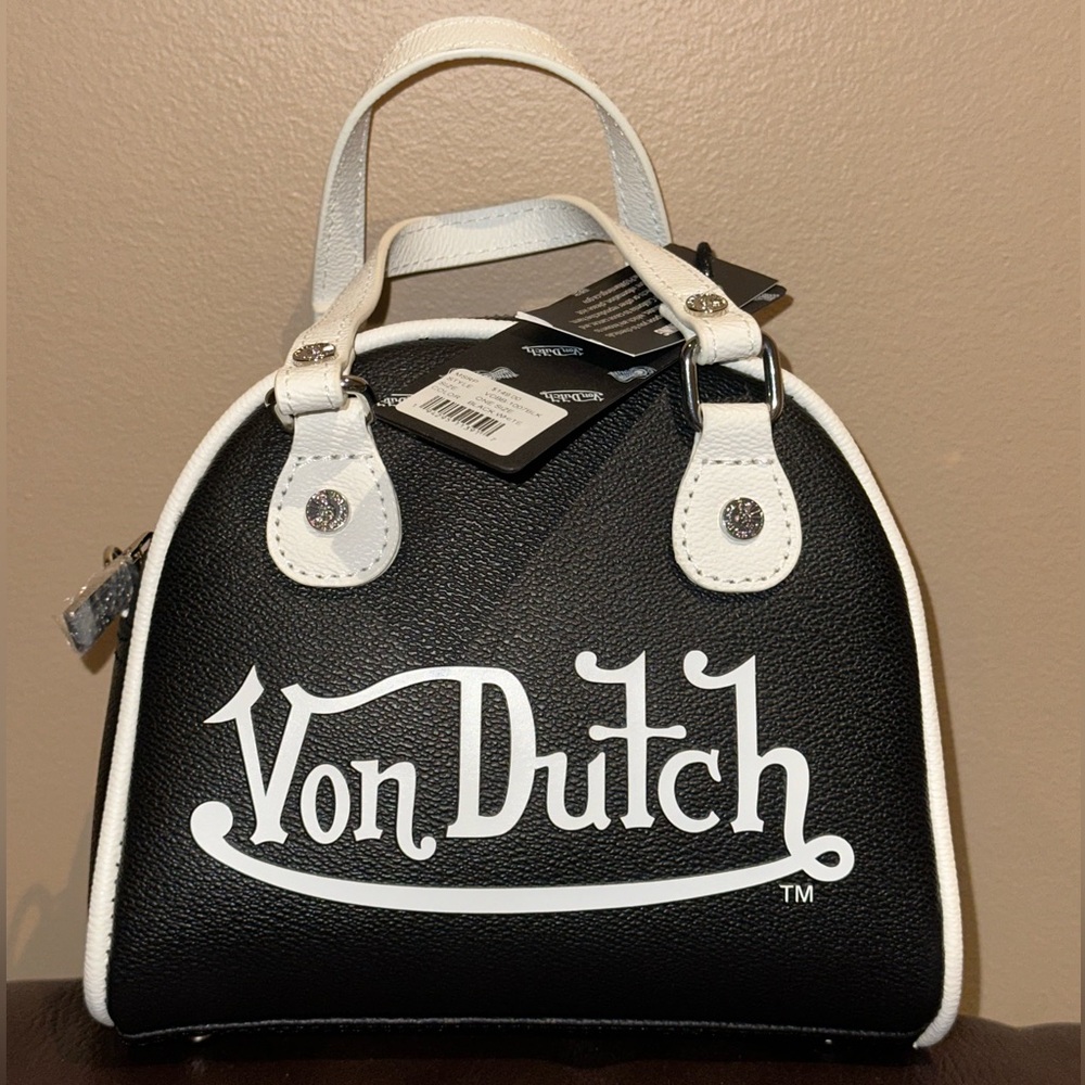 Von Dutch Classic Black and White Mini Bag